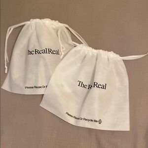 The RealReal White Drawstring Bags. Set
